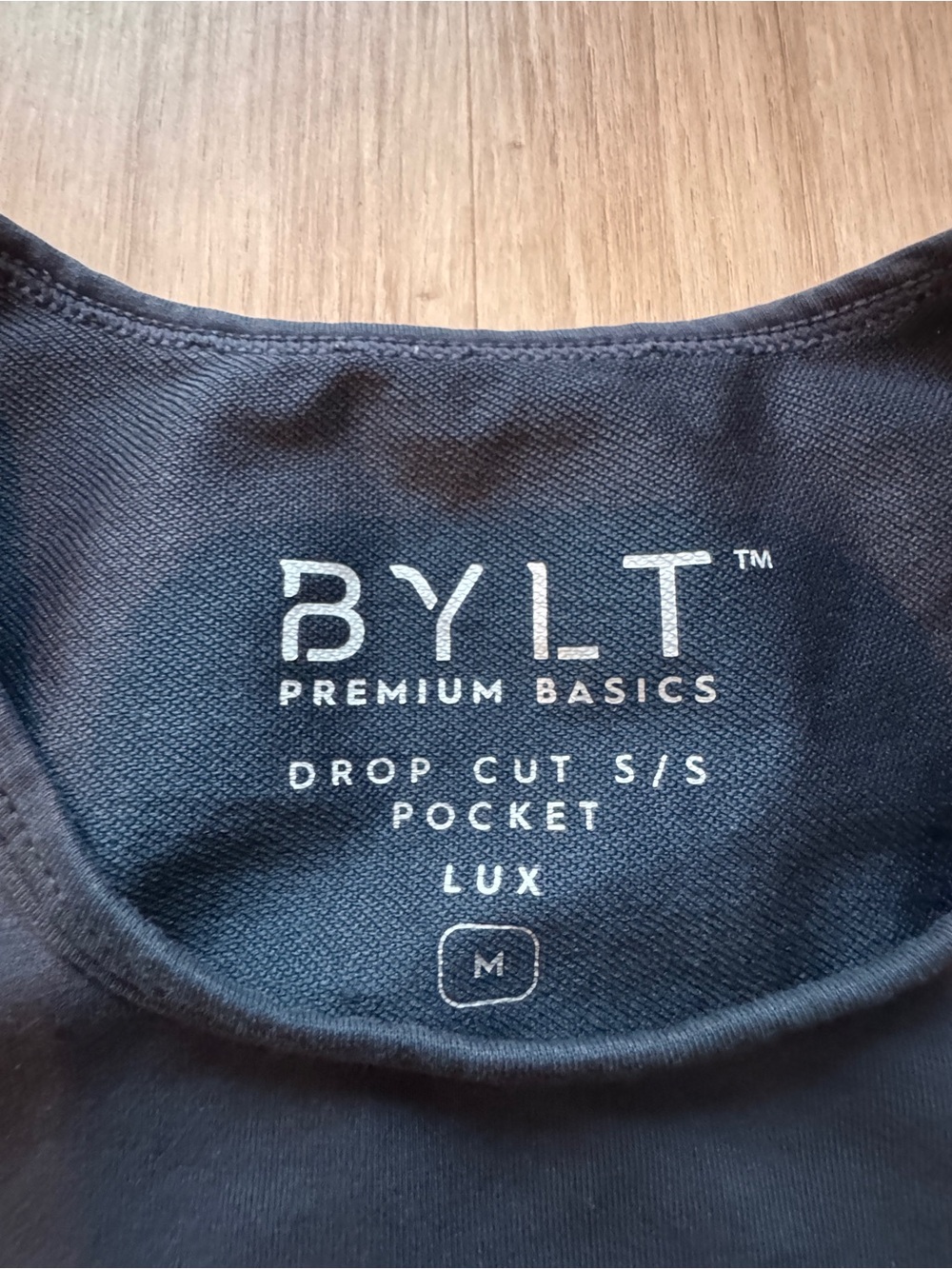 BYLT Men's Drop Cut Short Sleeve w/Pocket Lux T-Shirt Indigo M - Picture 2 of 8